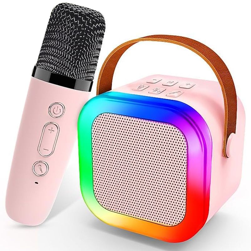 ONE PIXEL - Mini Maquina De Karaoke Para Niños Portatil Luz Led Cuadrado