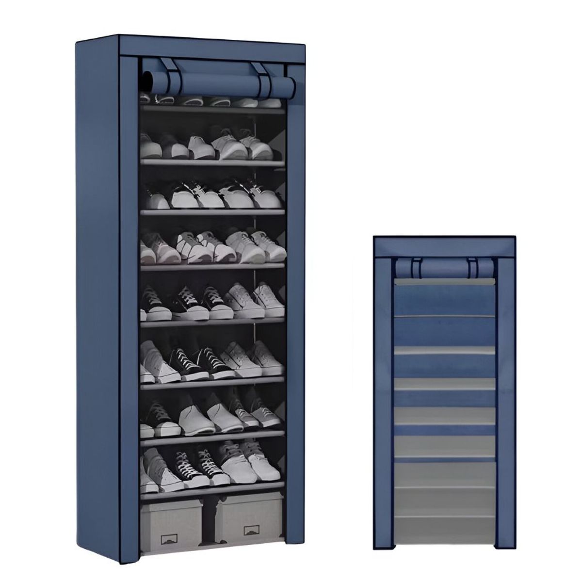 GENERICO - Zapatero 9 Niveles Con Forro De Tela Tubos Metalicos