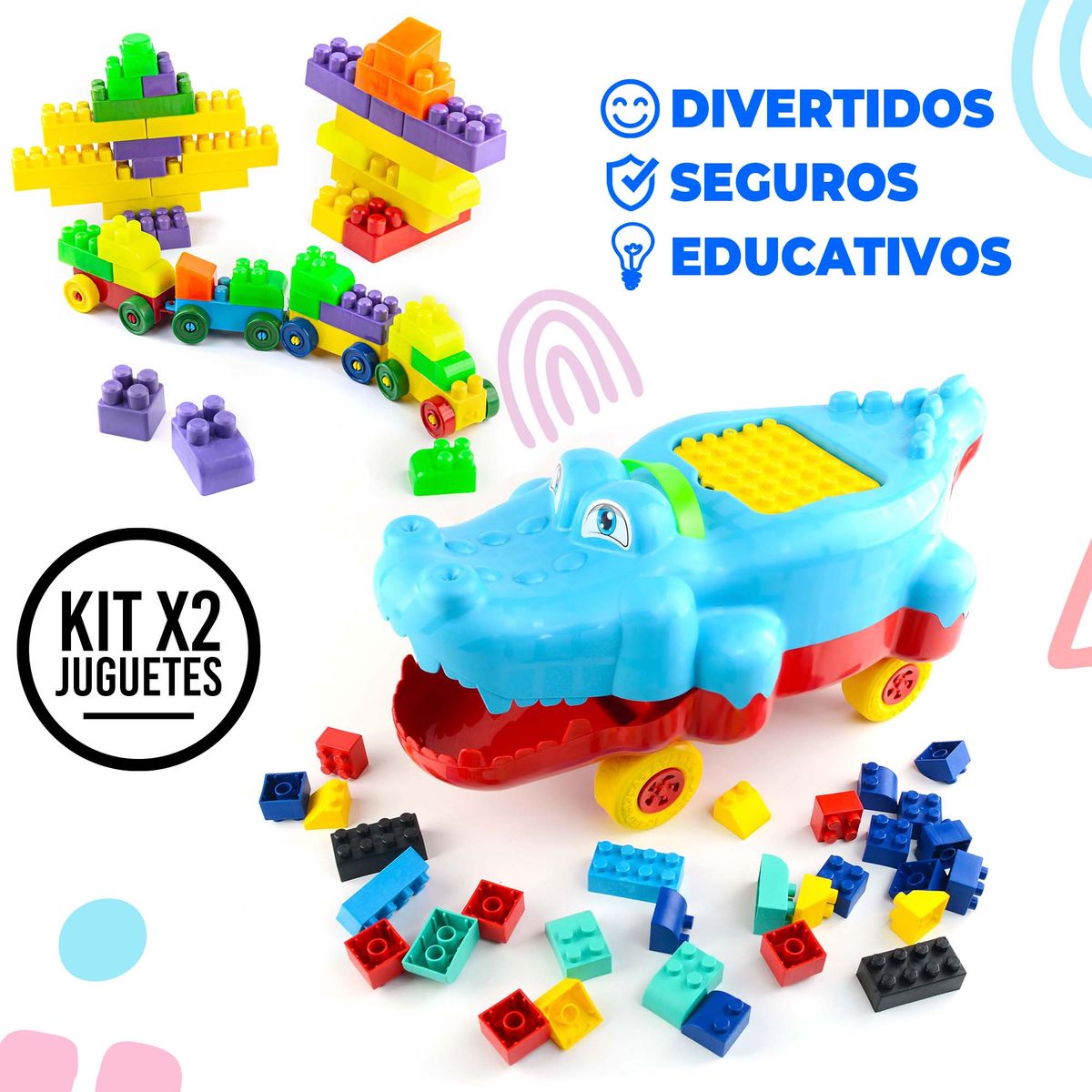 ENERGY PLUS - Kit Armotodo X72 +Cocodrilo Montable + Bloques para Aprender
