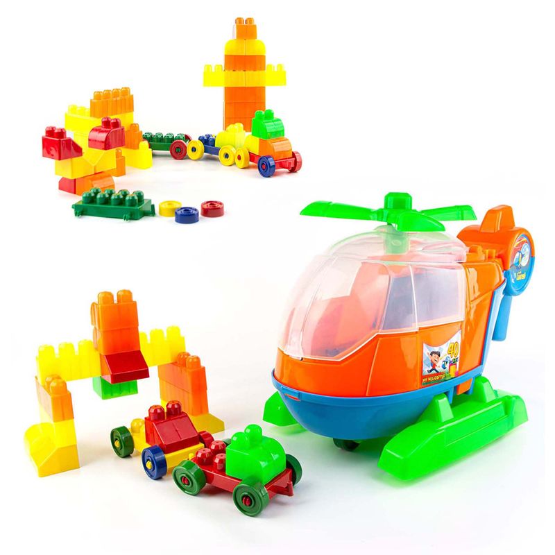 ENERGY PLUS - Mega Bloks X80 Pzas + Helicóptero Creatividad y Aprendizaje