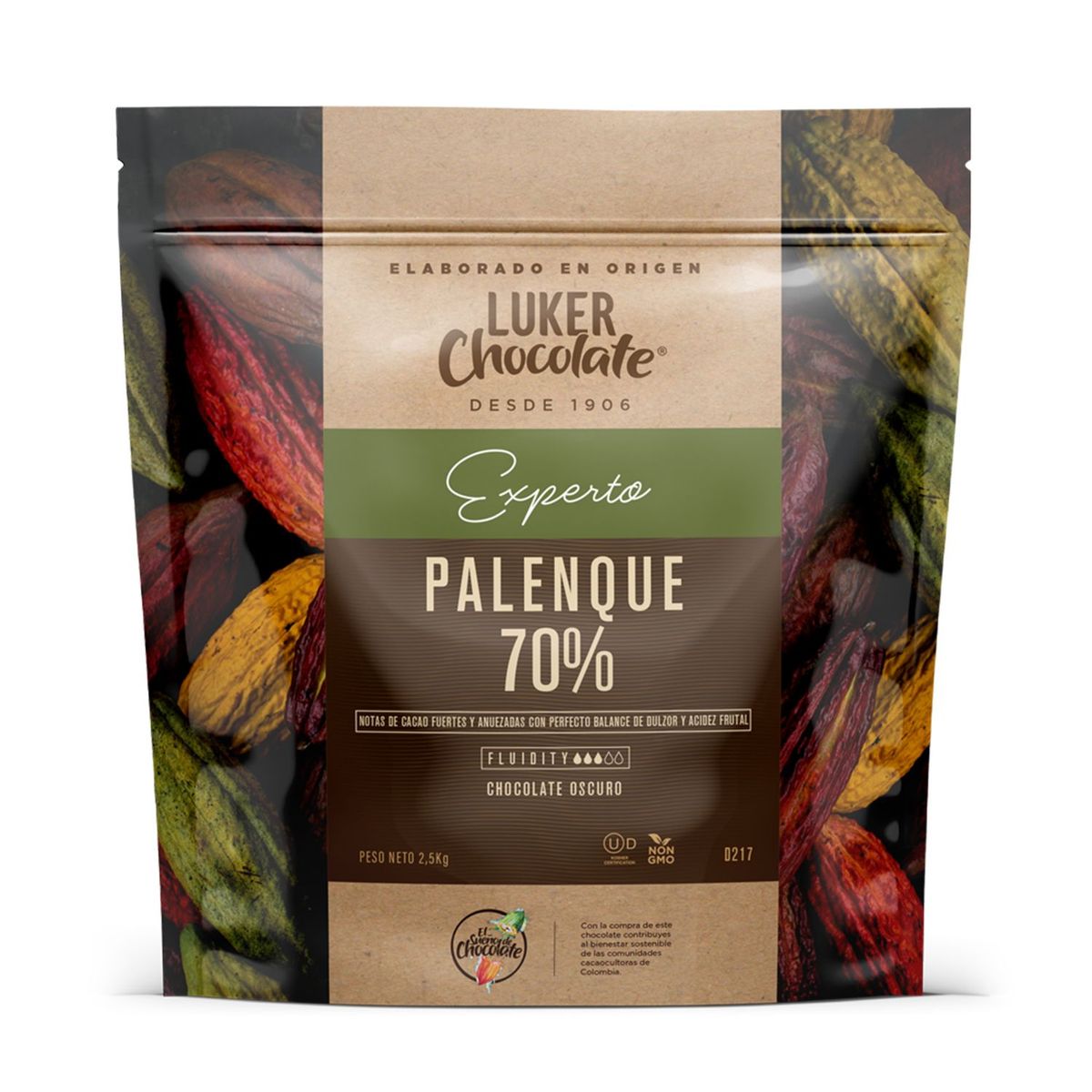 CASALUKER - Chocolate Real Palenque al 70% X 2.5 Kg Luker