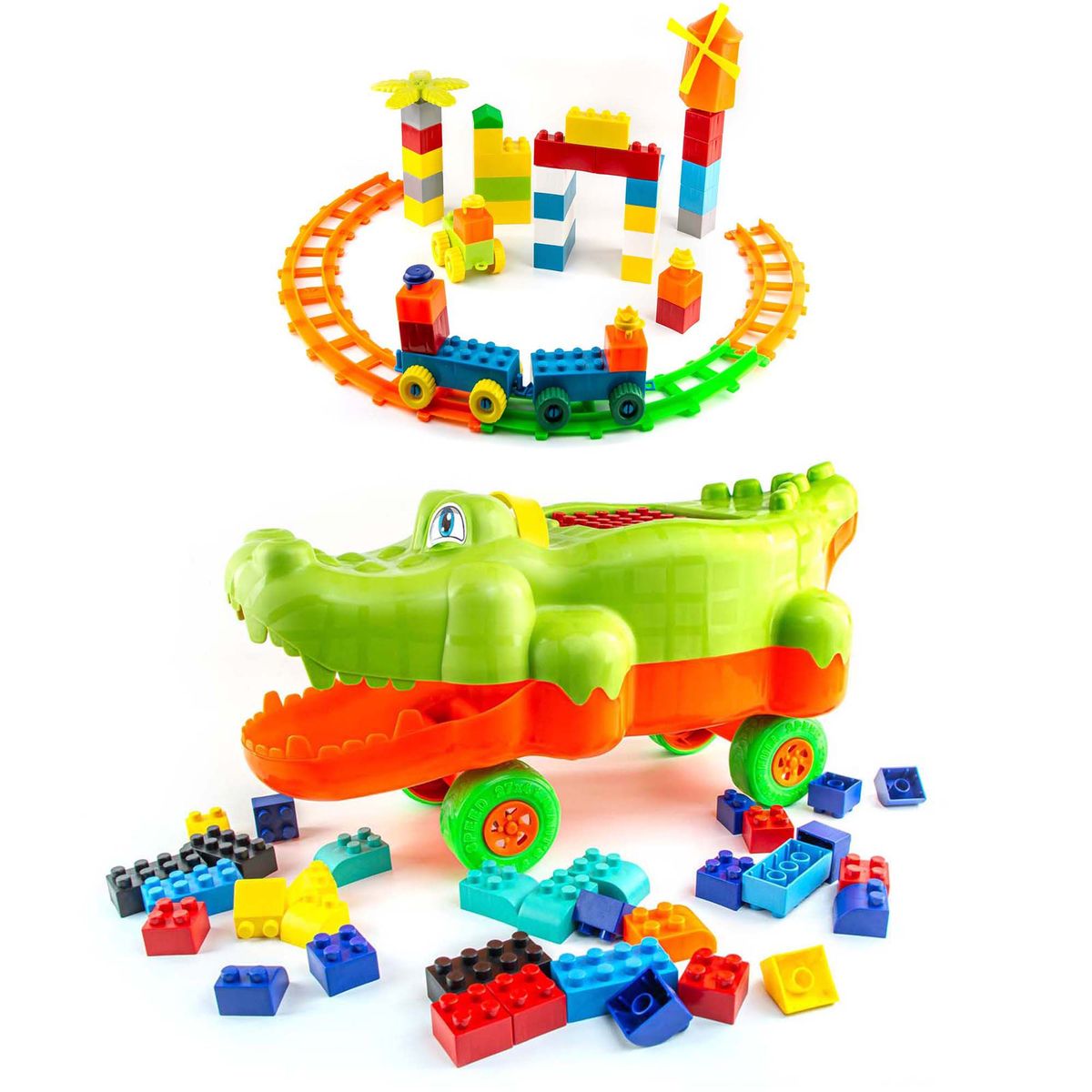 ENERGY PLUS - Armatodo Granja + Cocodrilo 160 Pzas de Diversión Didáctica