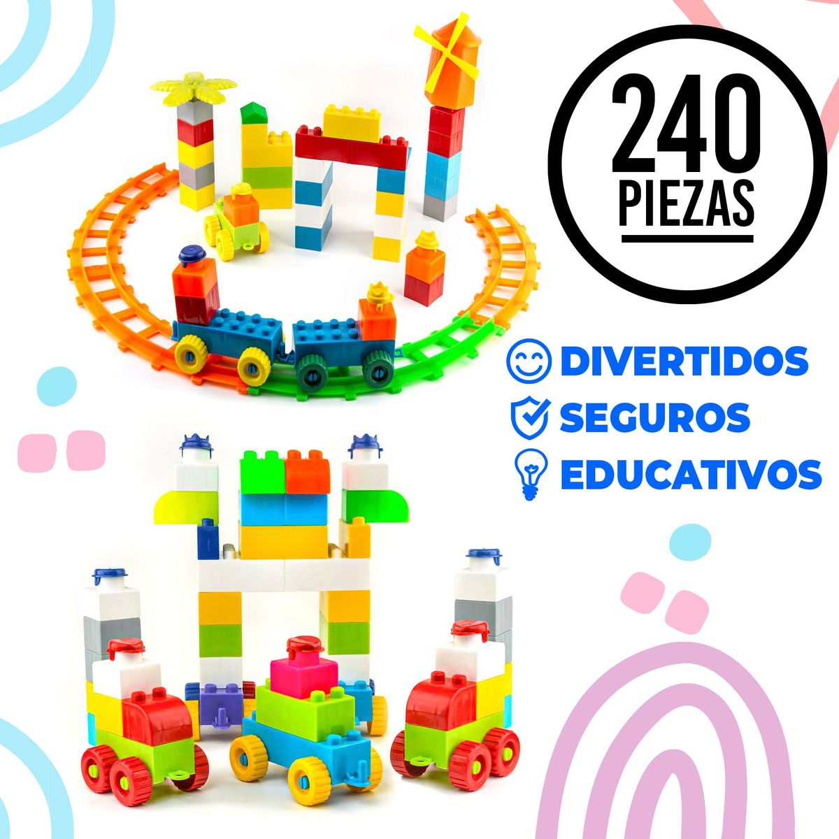 ENERGY PLUS - Juego Creativo completo 240 pzas Granja Bloques + Armotodo