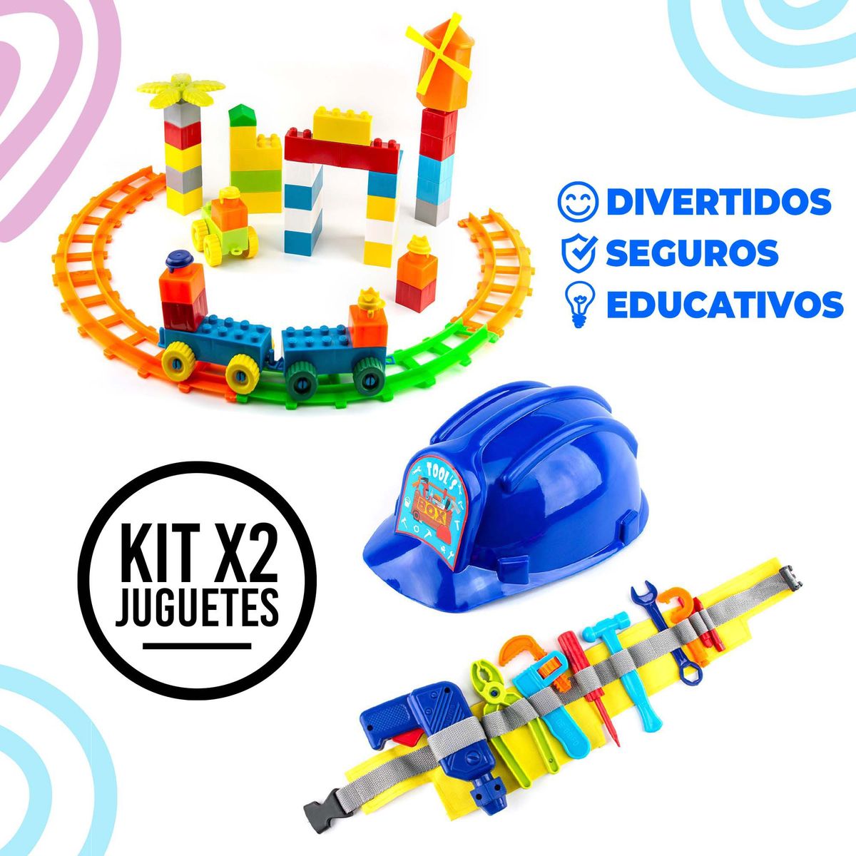 ENERGY PLUS - Kit X2 Armatodo Granja 130 Pzas + Set Herramientas Cinturón