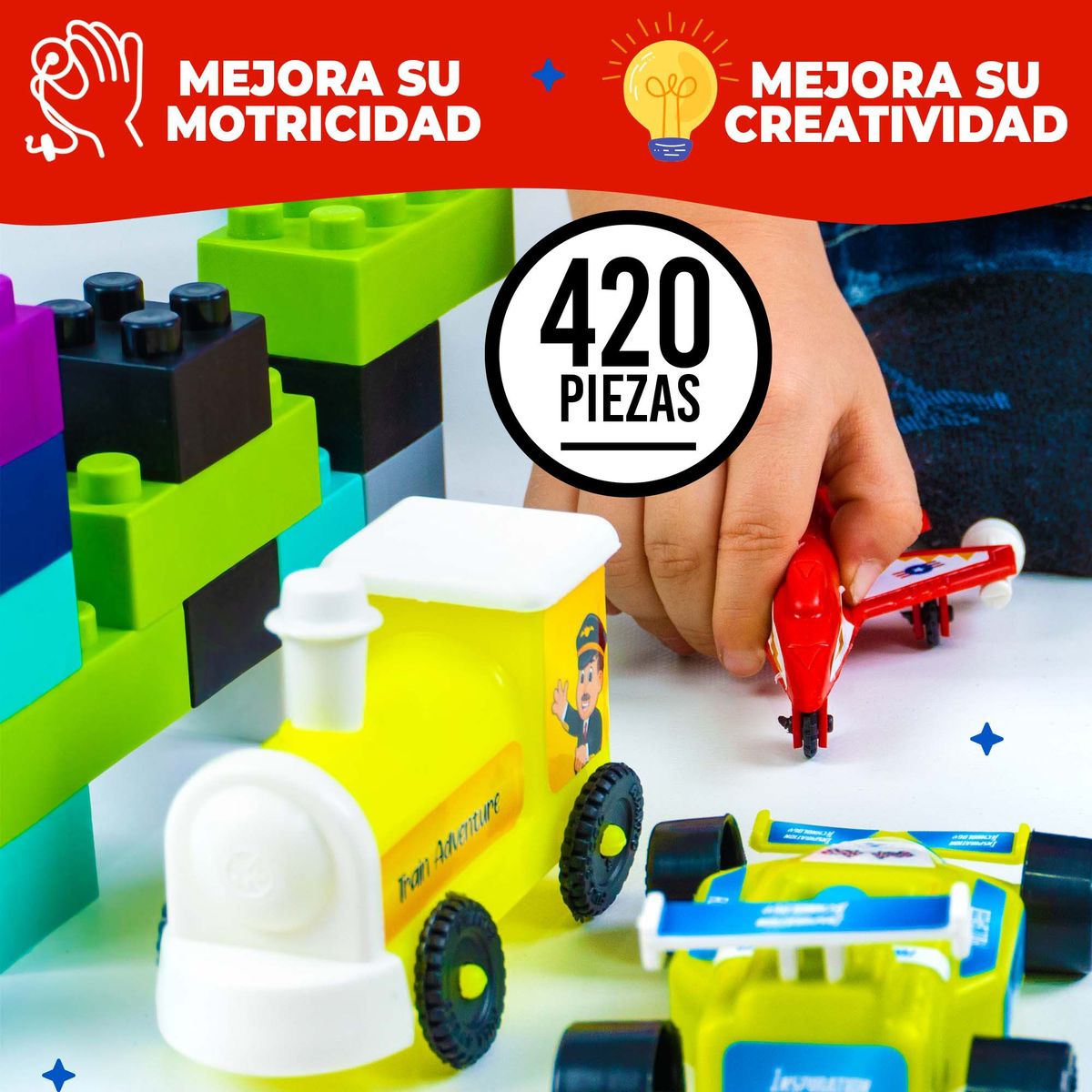 ENERGY PLUS - Bloque Armatodo 420 Pzas Juego Creativo Desarrollo Cognitivo