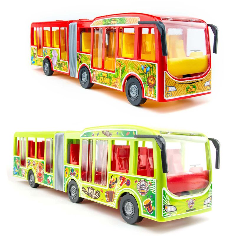 ENERGY PLUS - 2 Juguetes Autobús Modelo Articulado Diversión Garantizada
