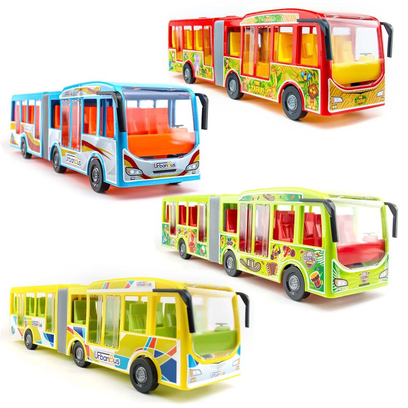 ENERGY PLUS - 4 Juguetes Autobús Modelo Articulado Diversión Garantizada