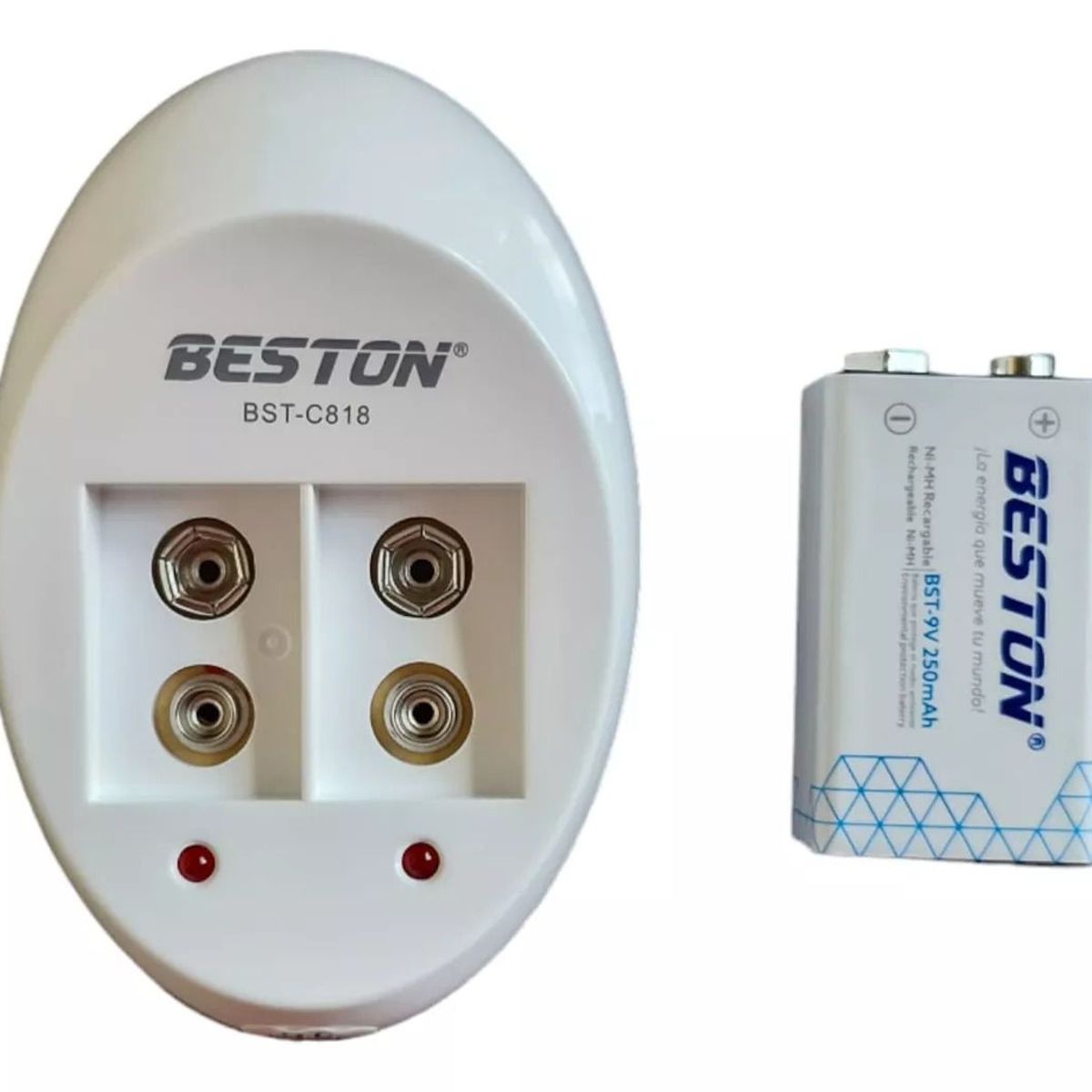 BESTON - Cargador Beston Doble Puerto + Bateria Cuadrada 9v 250mah