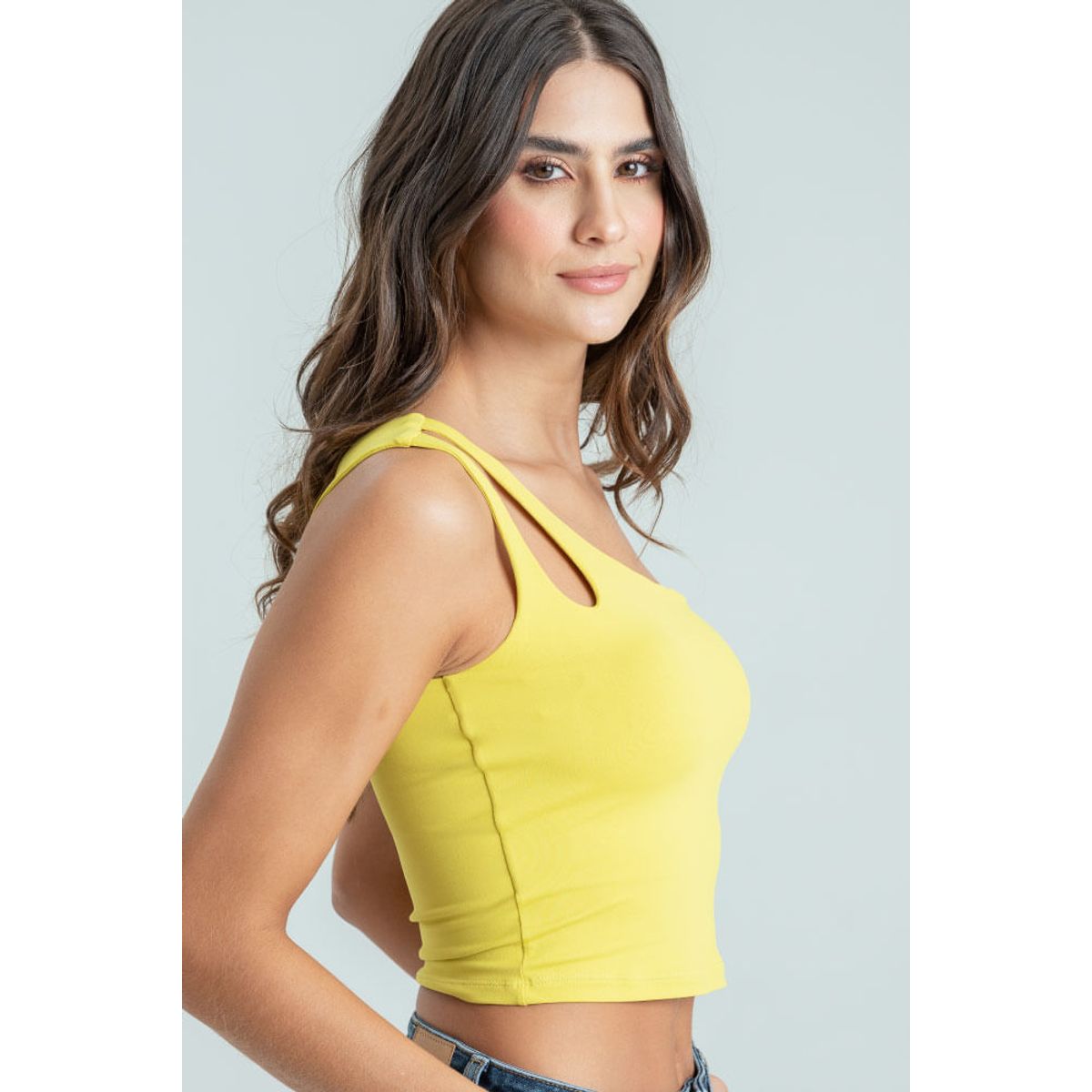 RAGGED - Top asimetrico malva Verde pistacho Ragged