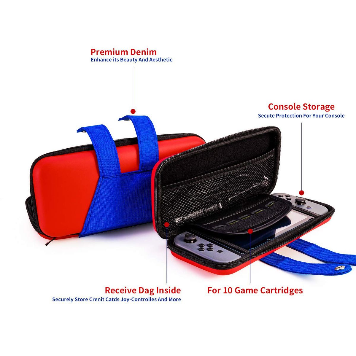 NINTENDO - Estuche mario rojo azul - nintendo switch