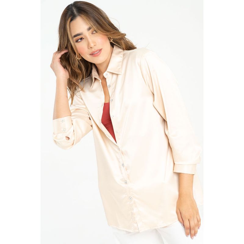 RAGGED - Camisera satin Beige claro Ragged
