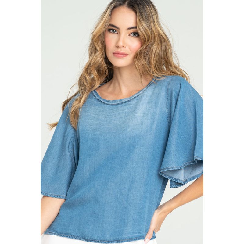RAGGED - Blusa manga campana Azul medio Ragged