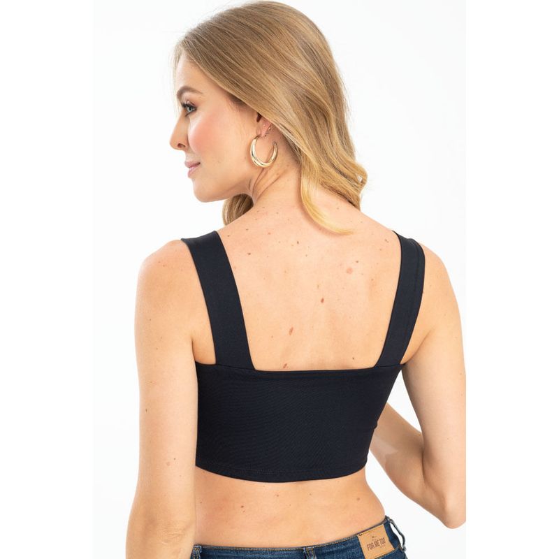 RAGGED - Crop top tira ancha Negro Ragged