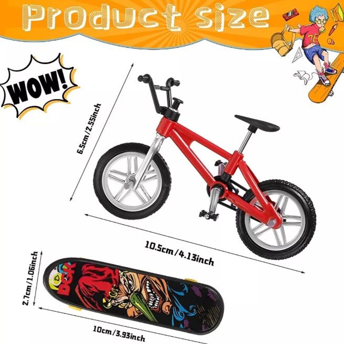 GENERICO - 15 Patineta Mini De Dedos + 1 Bicicleta D Dedos Skate Biker