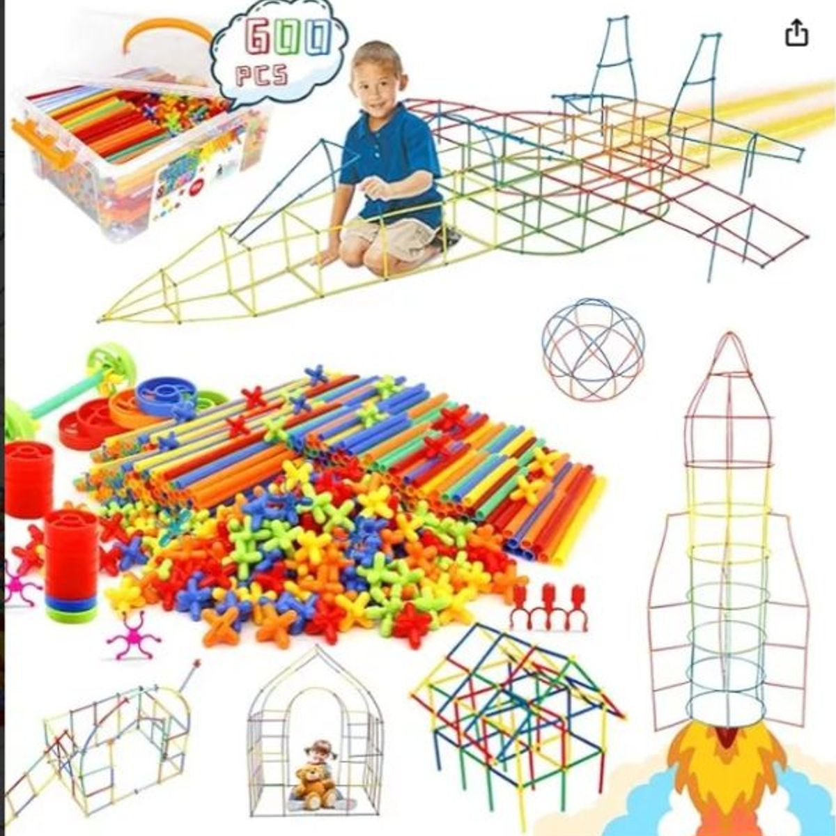 GENERICO - Juego Kit De Construcción: 600 Piezas Educativas Para Niños!