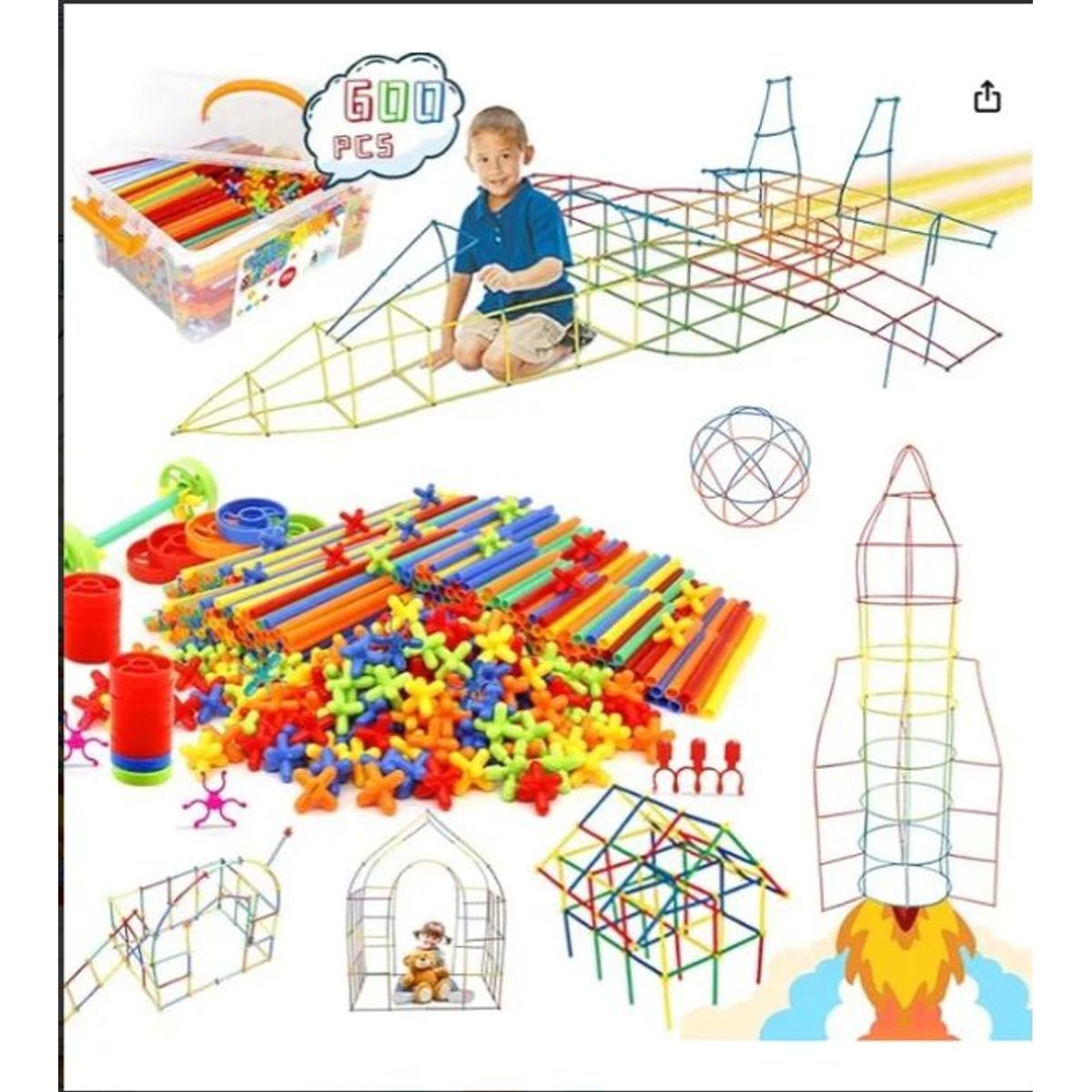 GENERICO - Juego Kit De Construcción: 600 Piezas Educativas Para Niños!