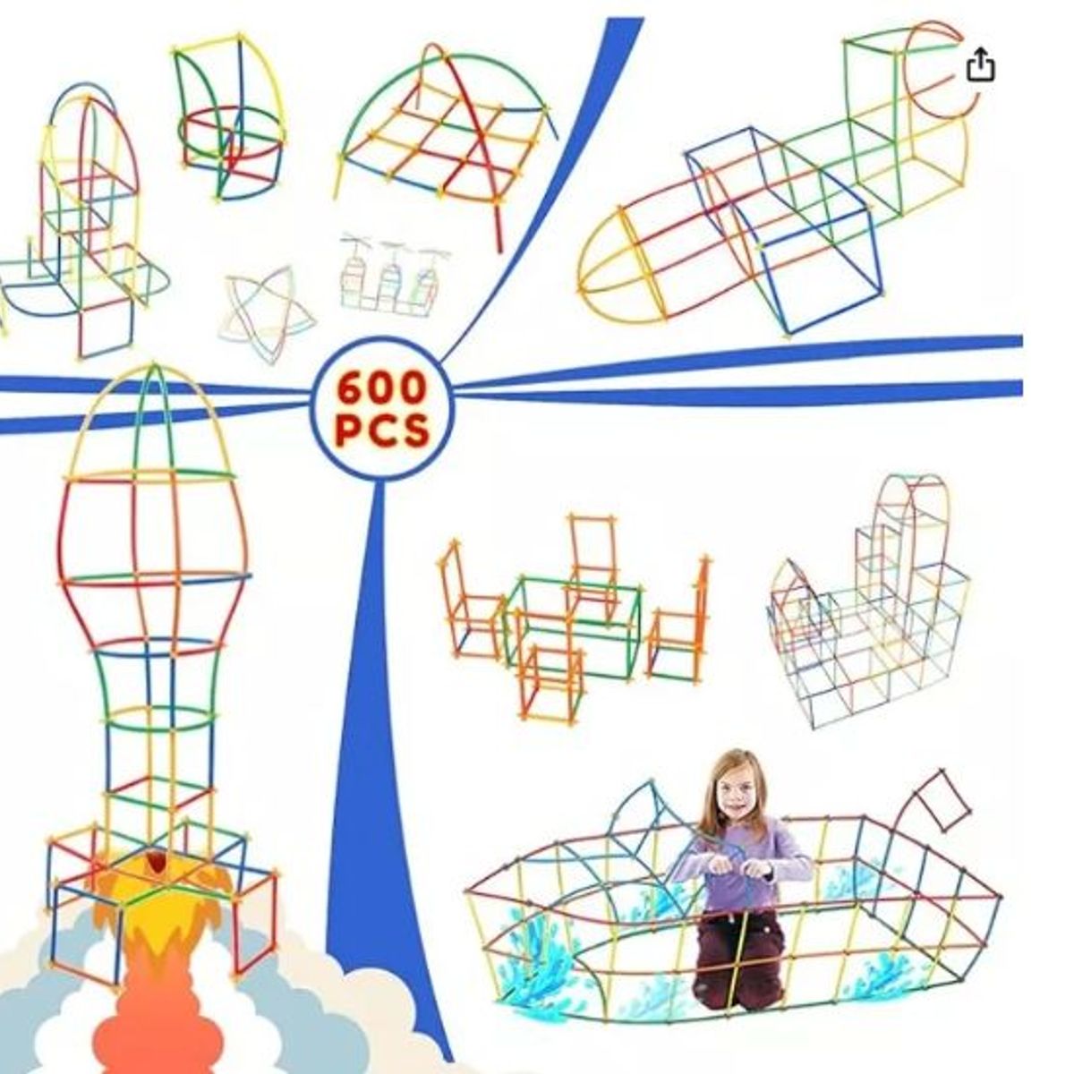 GENERICO - Juego Kit De Construcción: 600 Piezas Educativas Para Niños!