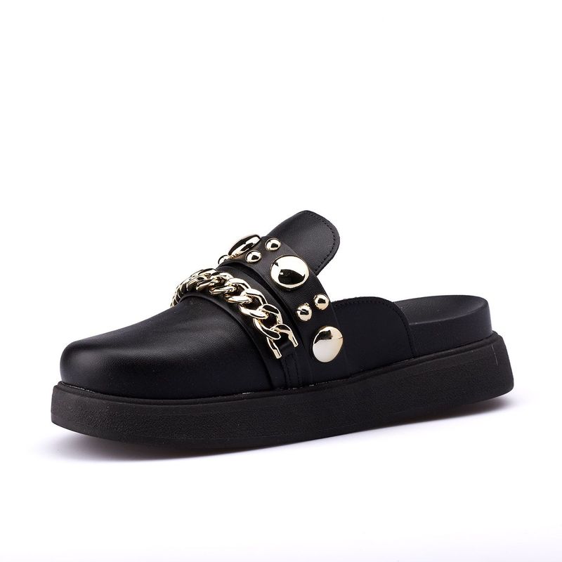 VIZZANO - Clog Negro Dorado Aplique Vizzano