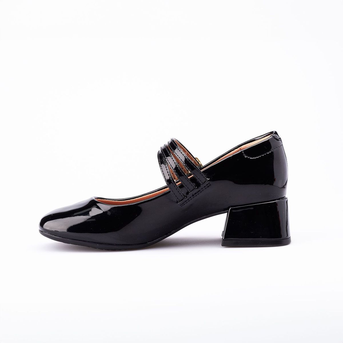 VIZZANO - Tacón Bajo Negro Dorado Vizzano