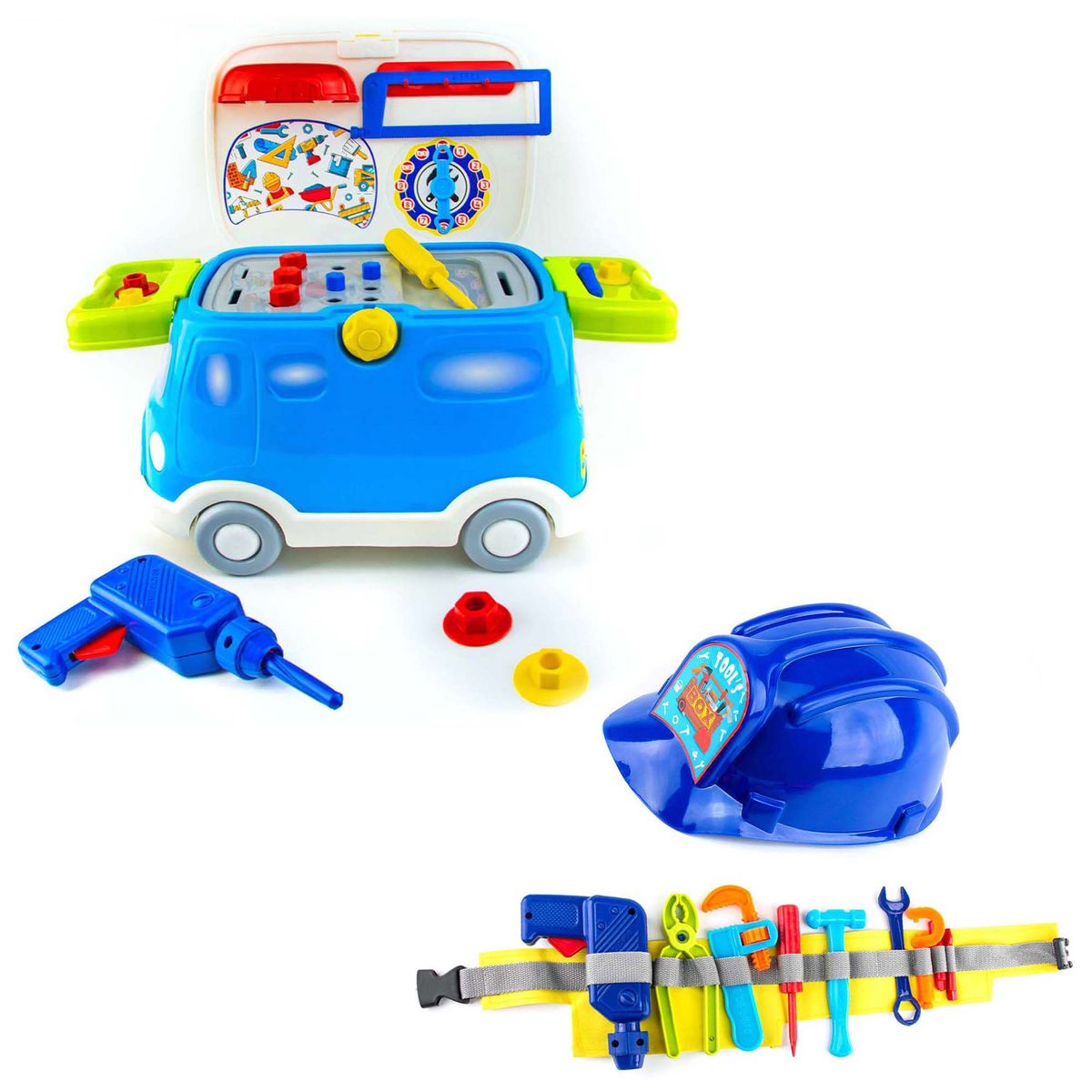 ENERGY PLUS - Doble Diversión Didáctica Autobús + Herramientas Juguete