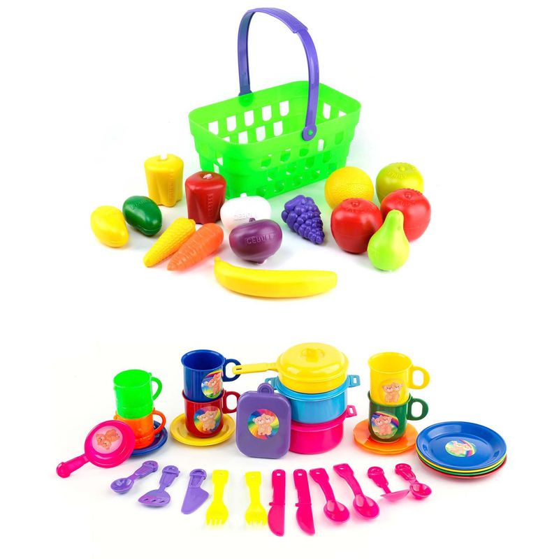 ENERGY PLUS - Kit Cocina X51 Pzas Canasta de Frutas + Tula con Utensilios