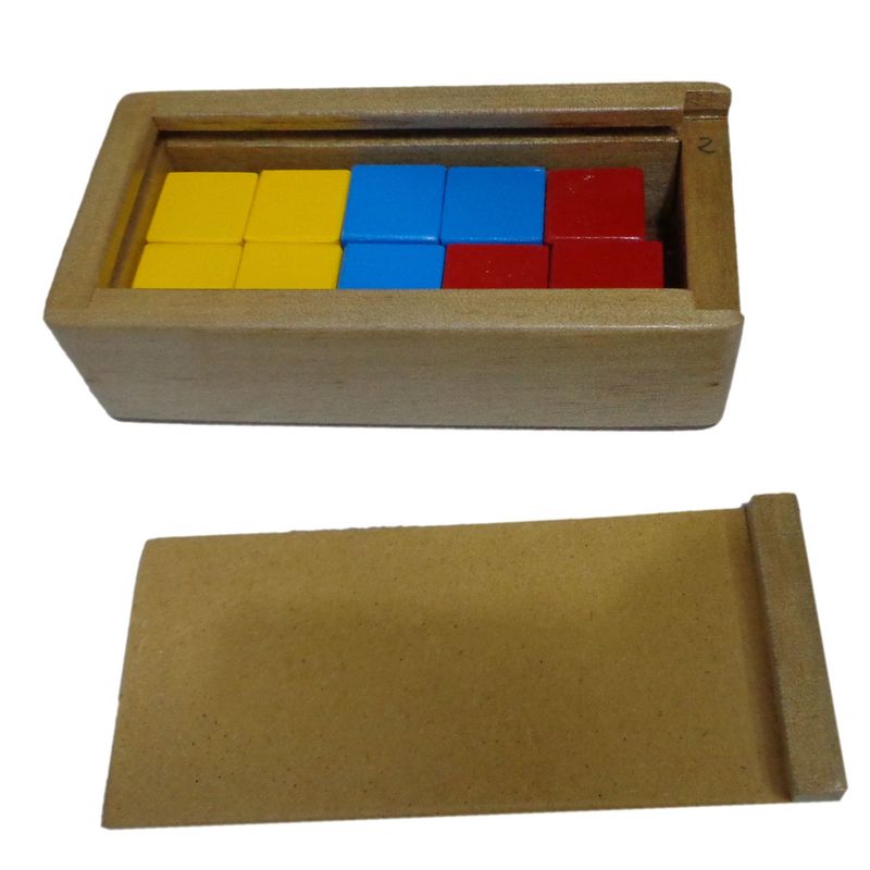MAFEGO - 10 Cubos En Madera Para Motricidad Fina   Colores Primarios