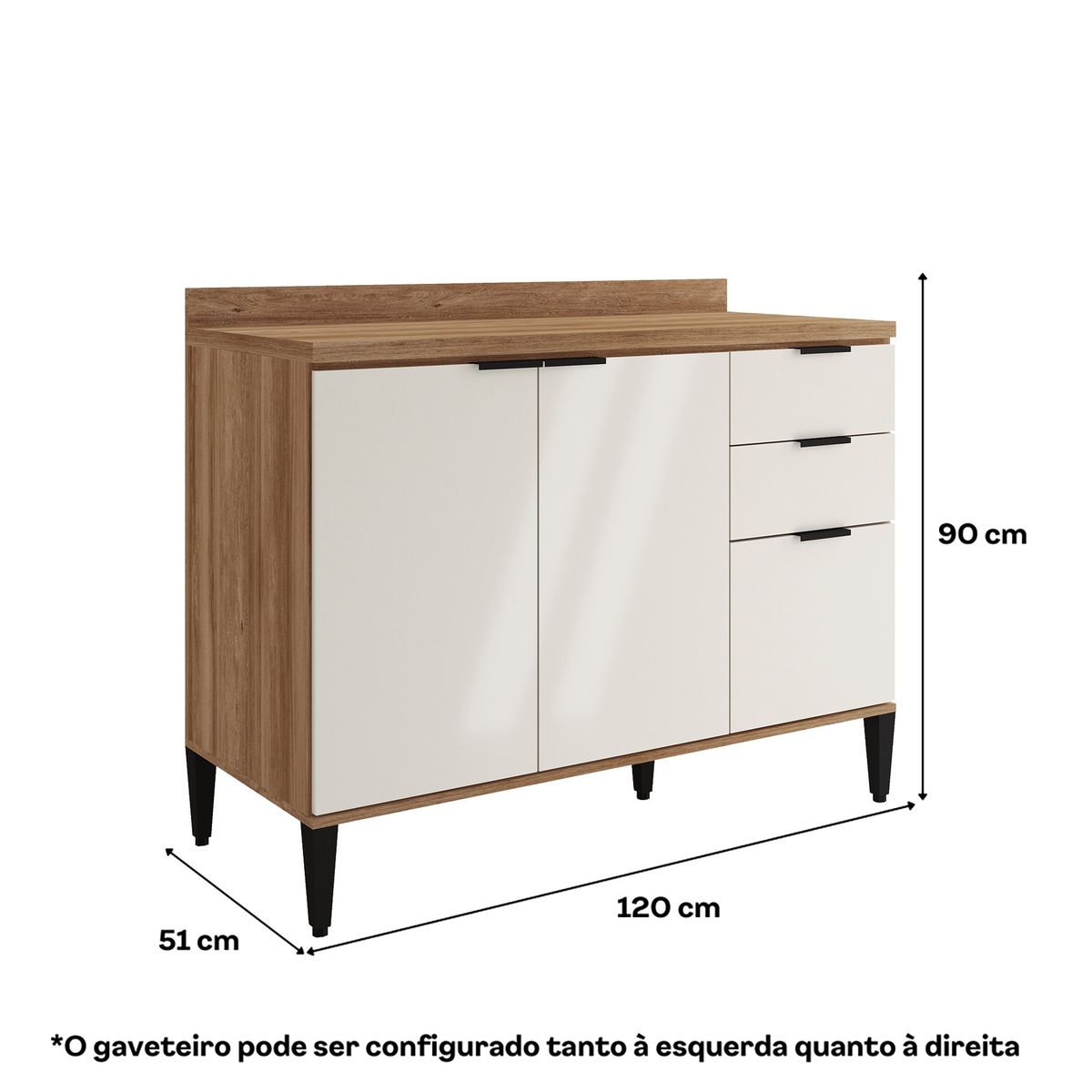 BERTOLINI - Mueble Inferior De Cocina 120 cm en MDP
