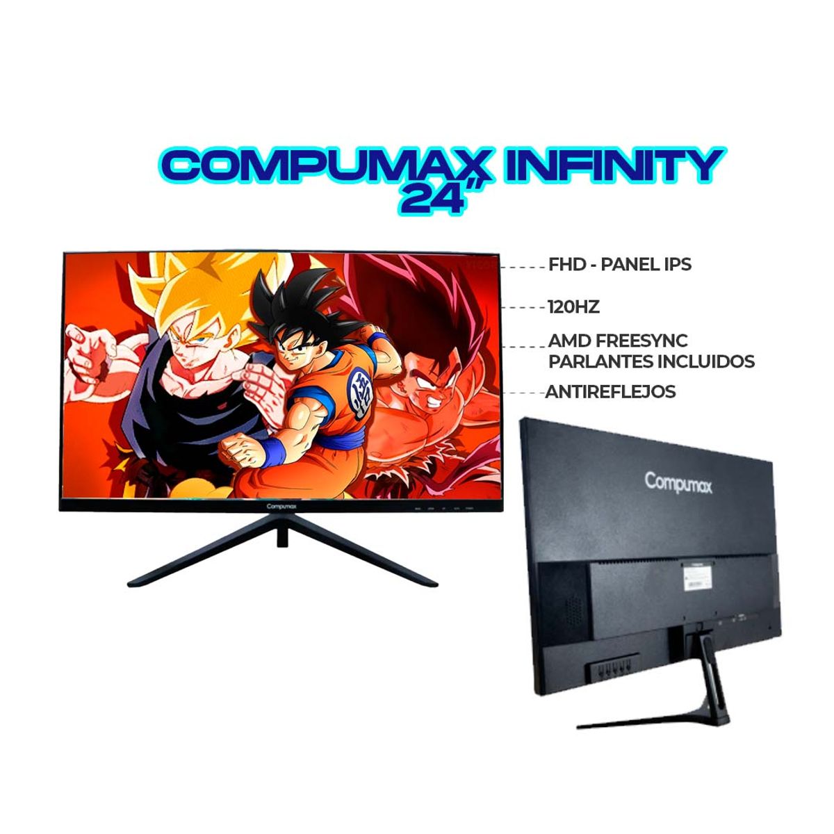 COMPUMAX - MONITOR COMPUMAX INFINITY FHD 120HZ - IPS - AMD FREESYNC - PARLANTES