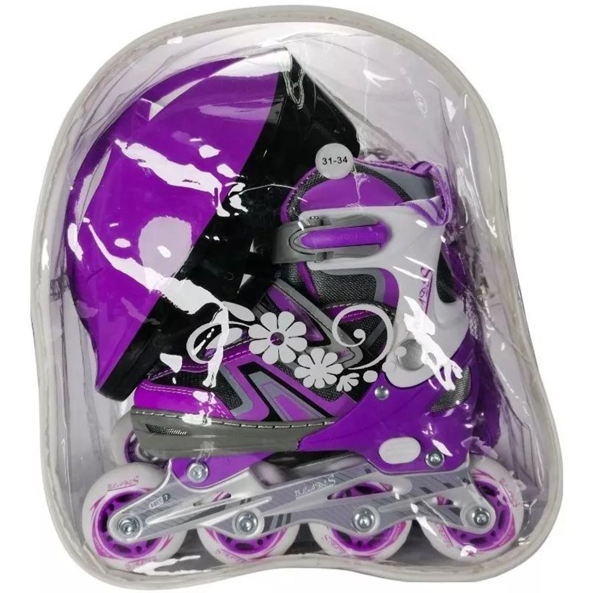 GENERICO - Patines Linea Ajustables Semiprofesionales Kit Blades Morado