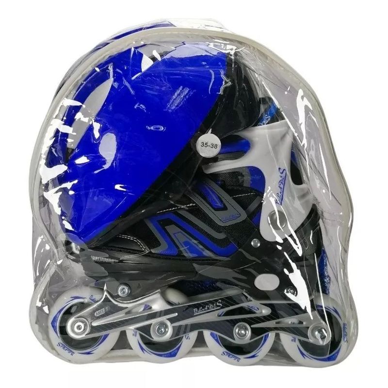 GENERICO - Patines Linea Ajustables Semiprofesionales Kit Blades Azul