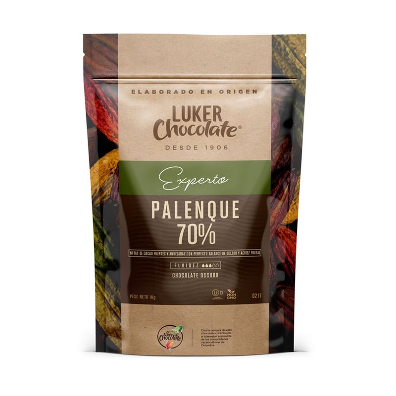 CASALUKER - Chocolate Real Palenque al 70% de Cacao X 1 Kg Luker
