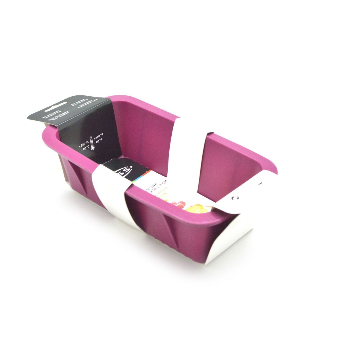 PRESS - Molde Silicona Rectangular Torta Pan 21.5x10x7 cm PRESS 77303 - Fucsia