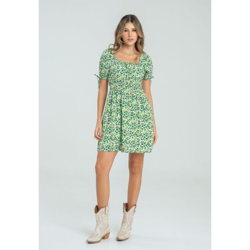 RAGGED - Vestido corto basset Verde pasto Ragged