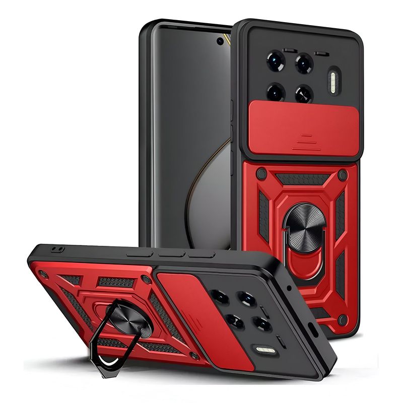 GENERICO - Funda Protector Cámara Slider Compatible Tecno Spark 20 Pro Plus Rojo
