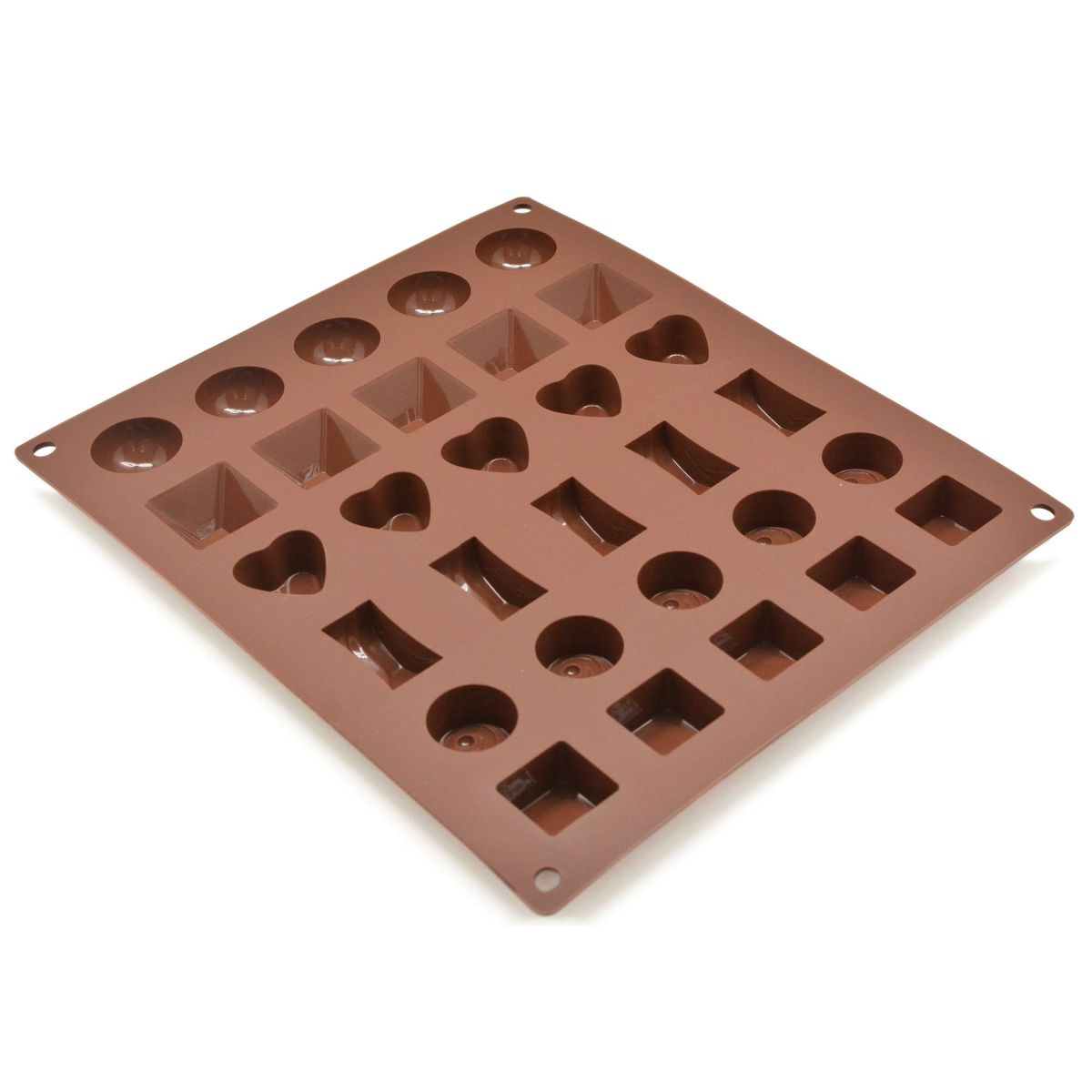 PRESS - Molde de Silicona para Chocolates 30 Und. Surtidos PRESS 77310 Marrón