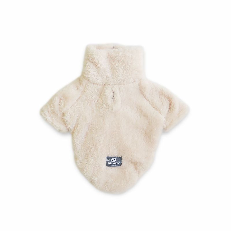 WAWAW - Saco para perro  talla XS cuello alto cremallera bisonte marfil 2 Wawaw