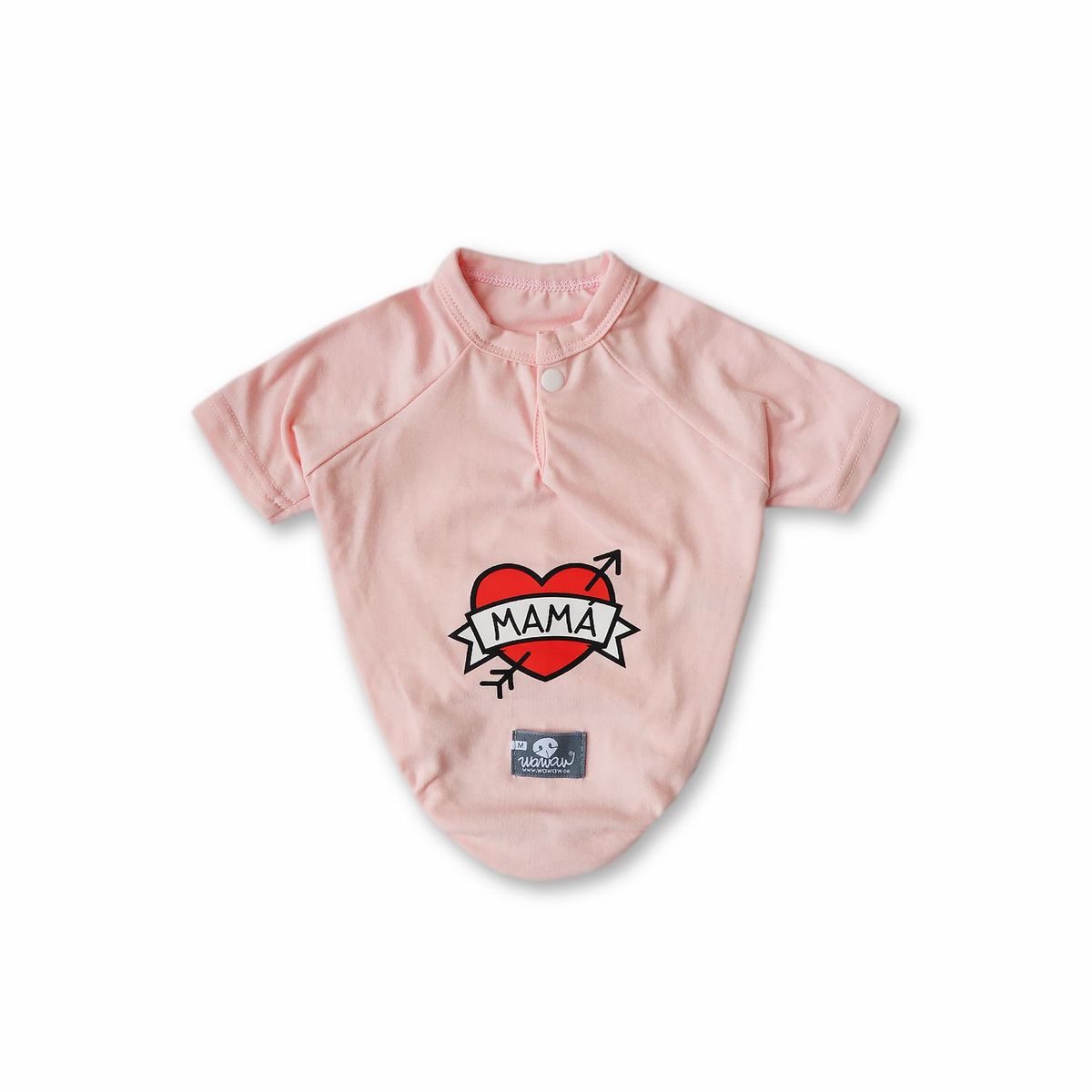 WAWAW - Camiseta para perro  talla M rosa corazón y flecha mamá Wawaw