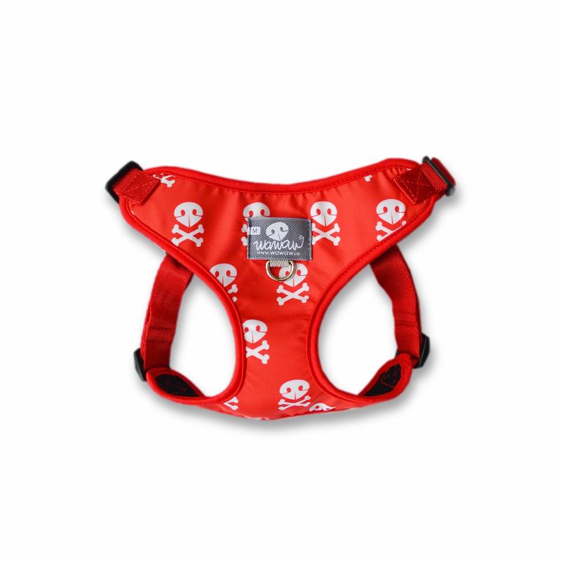 WAWAW - Pechera para perro  talla XL rojo calaveras blancas Wawaw