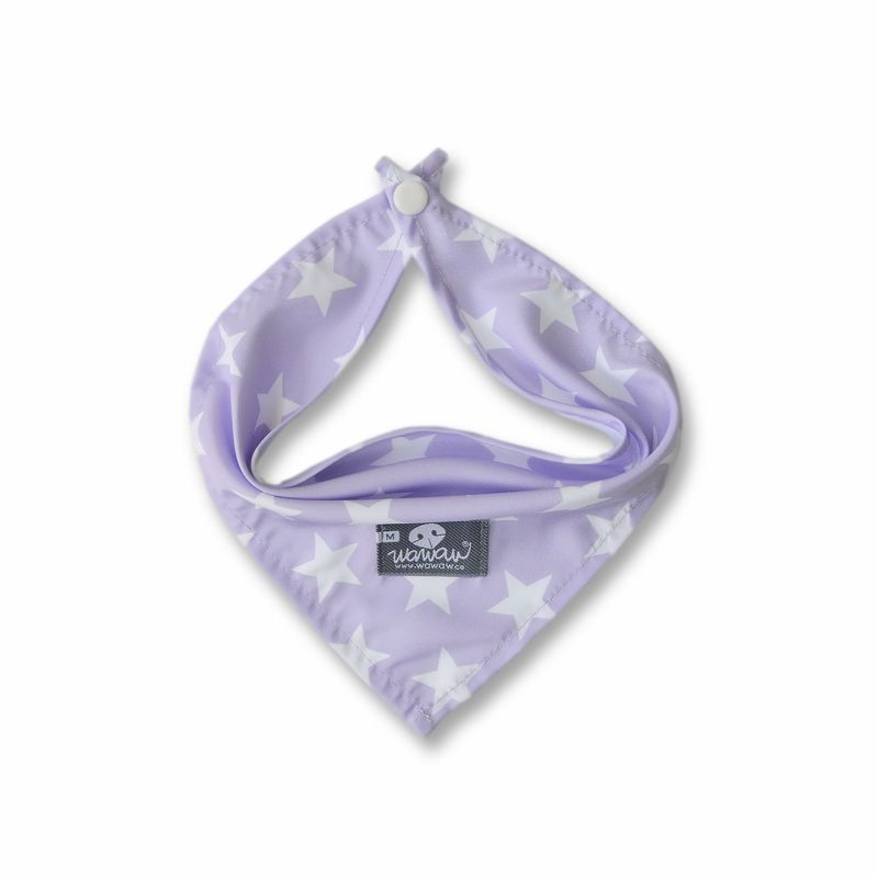 WAWAW - Pañoleta para perro talla L sub lila estrellas blancas Wawaw