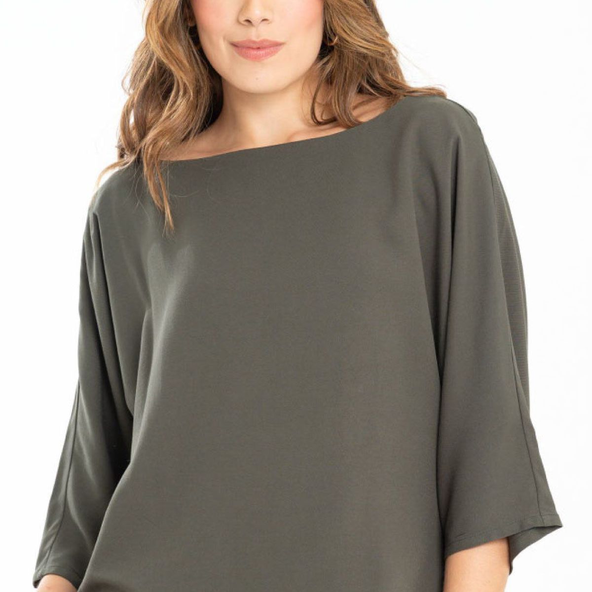 RAGGED - Blusa manga 34 boho Verde militar Ragged.