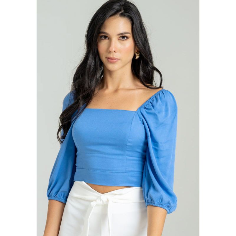 RAGGED - Blusa macana Azul hortensia Ragged