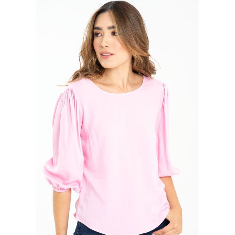 RAGGED - Blusa escote redondo Rosado barbie Ragged