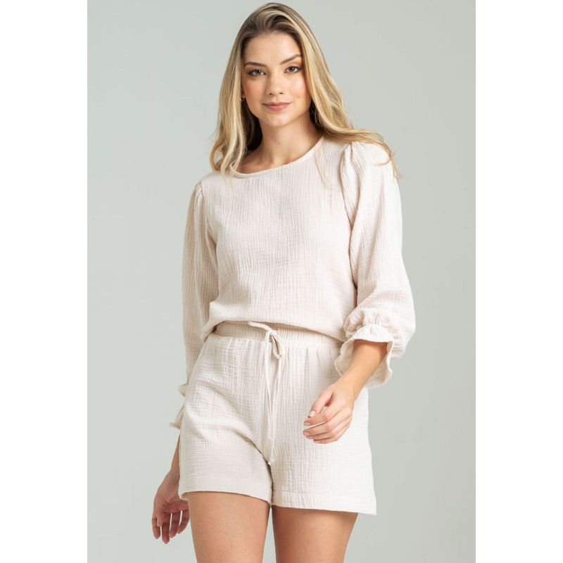 RAGGED - Short cotton Beige medio Ragged