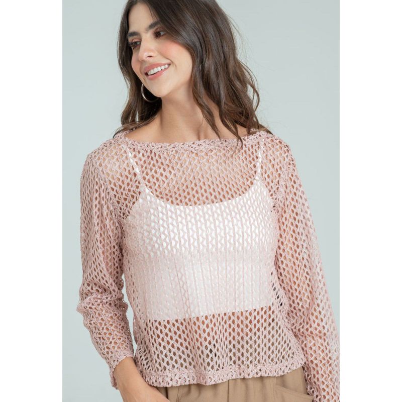 RAGGED - Blusa malla Rosado palo de rosa Ragged