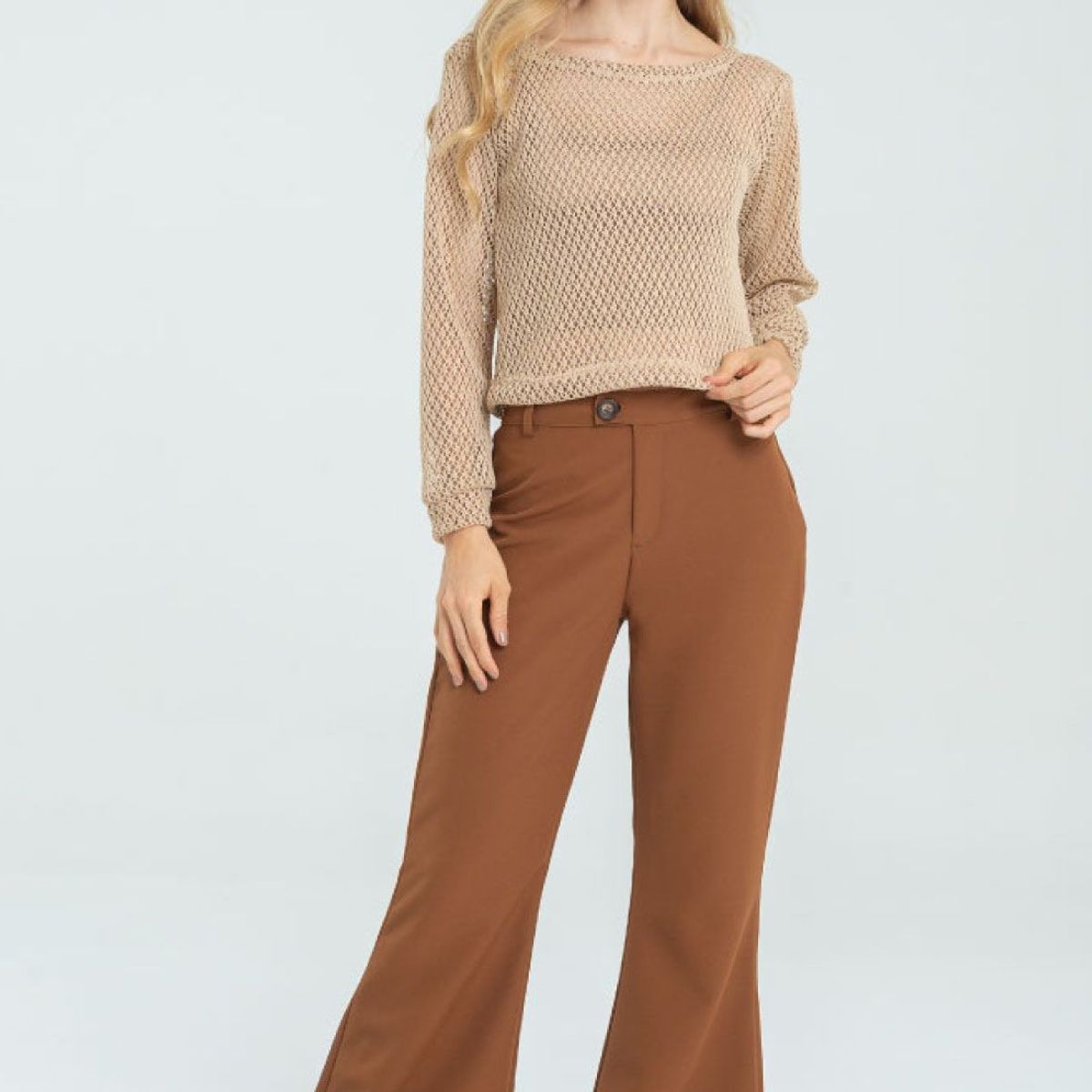 RAGGED - Pantalon campana bal Cafe caramelo Ragged.