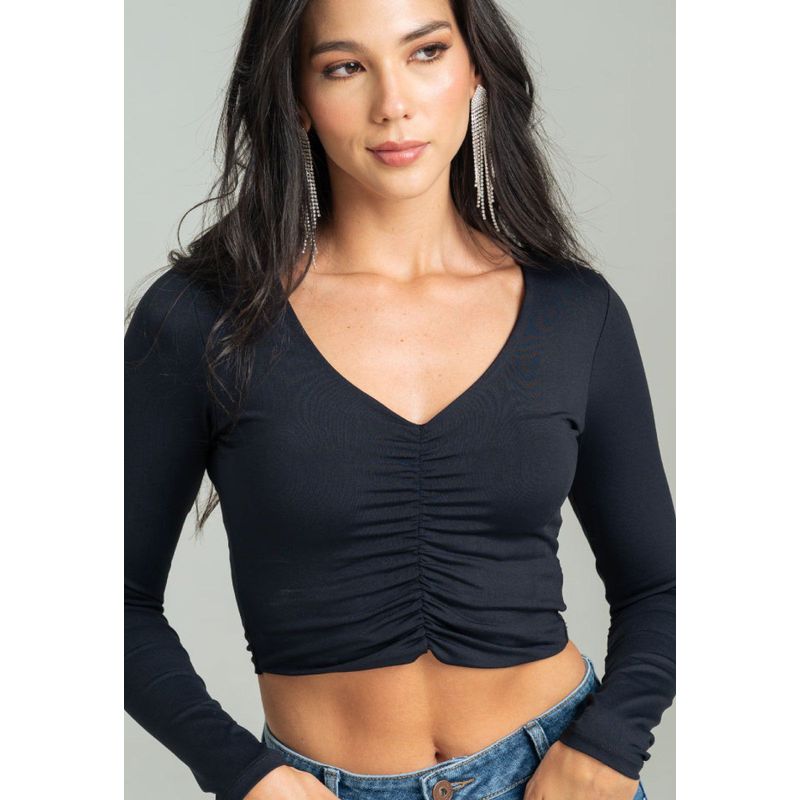 RAGGED - Crop top malibu Negro Ragged