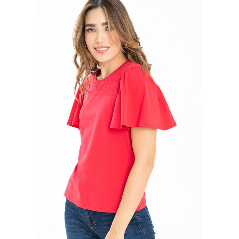 RAGGED - Blusa corinna cotton Rojo puro Ragged