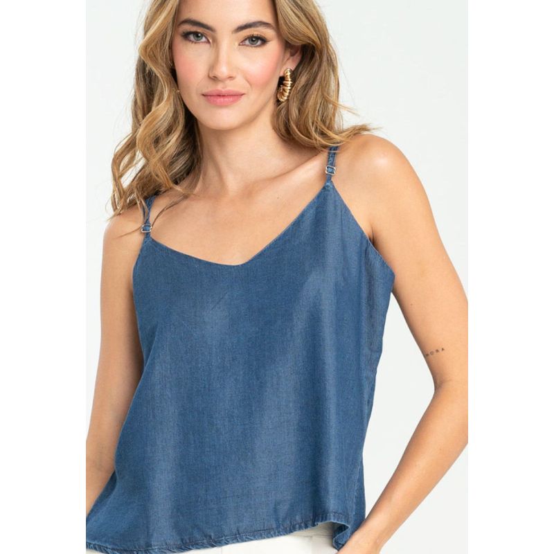 RAGGED - Top tencel velino Azul oscuro Ragged
