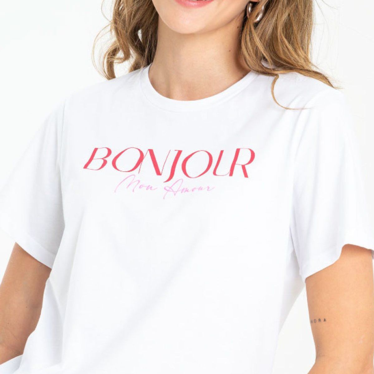 RAGGED - Camiseta mon amour Blanco Ragged