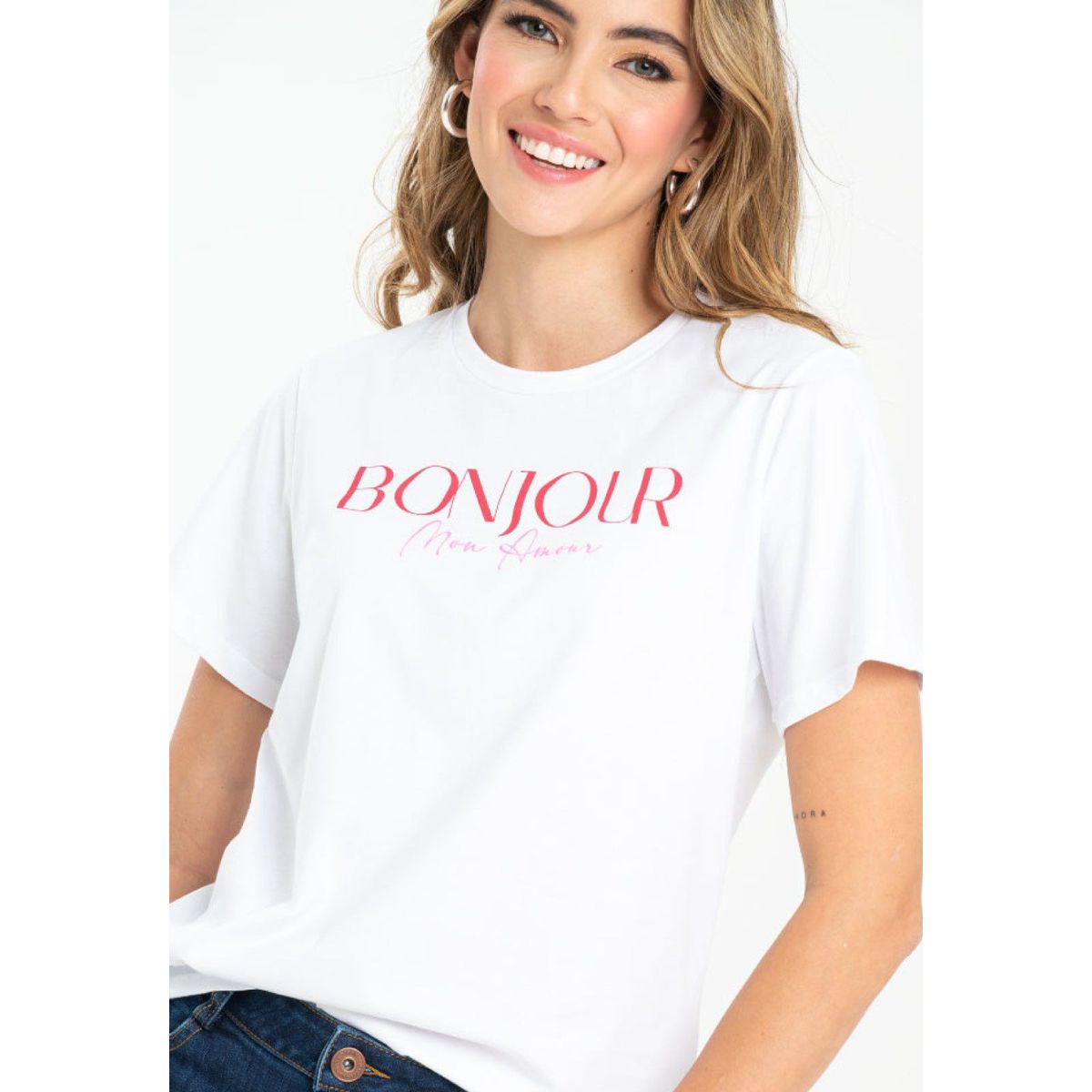 RAGGED - Camiseta mon amour Blanco Ragged